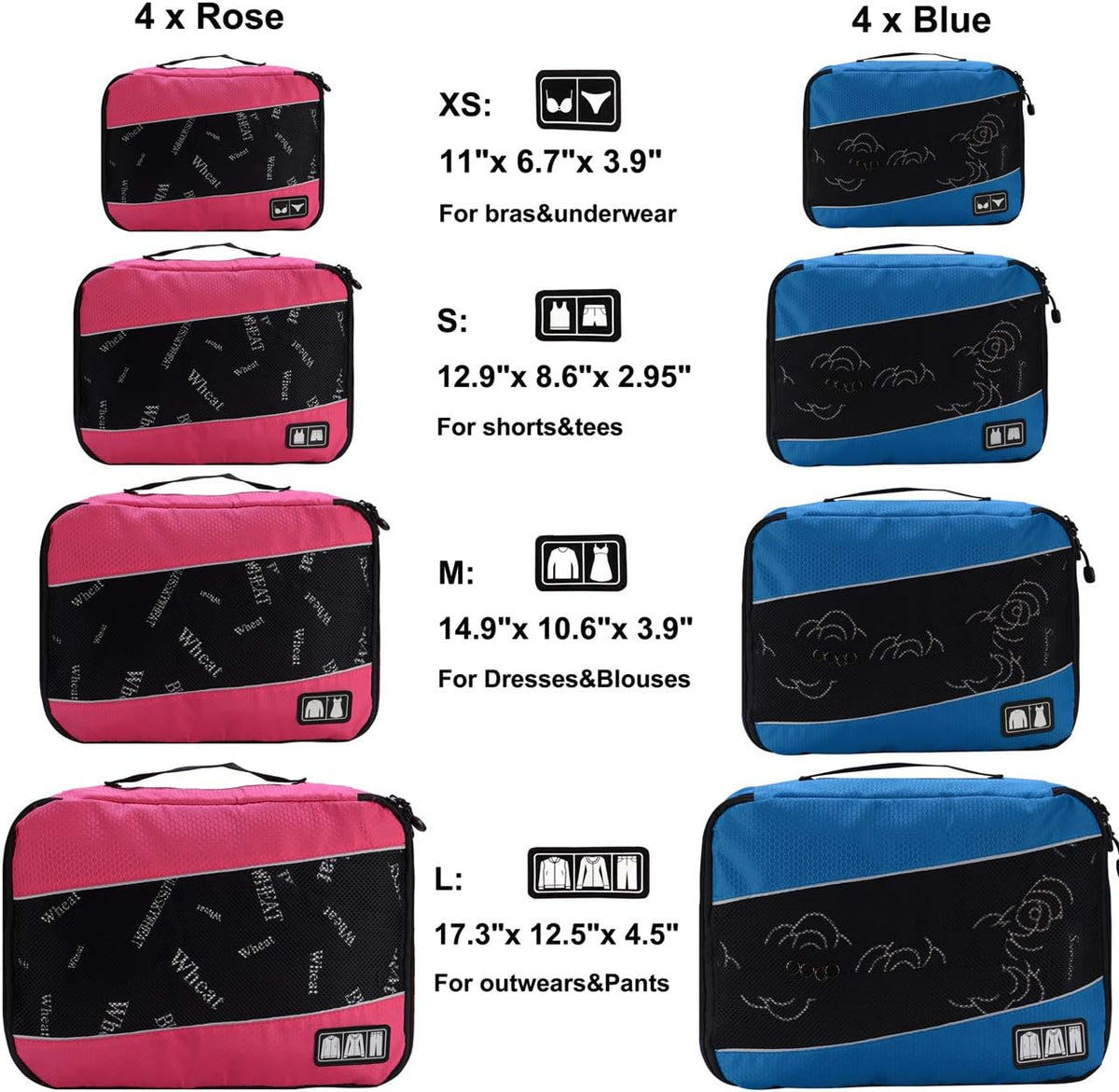 Packing Cubes large Luggage Organizers Bags For Travel Organizing Clothes