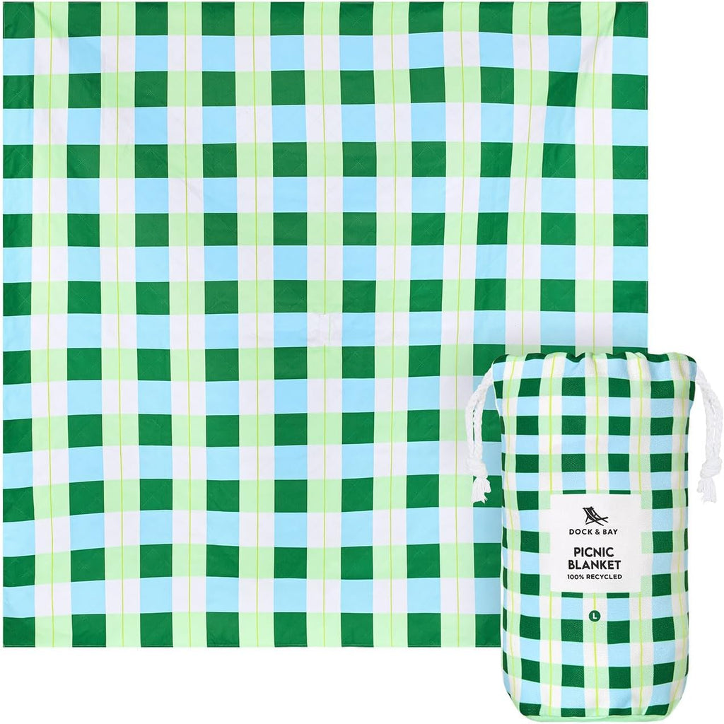Dock & Bay Picnic Blanket - Quick Dry & Water Resistant - 100% Recycled Materials - Large (66x66) - Apple Tart