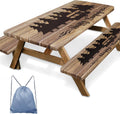 Picnic Table Cover with Bench Covers, Wooden, 3 Pack, 72 Inch
