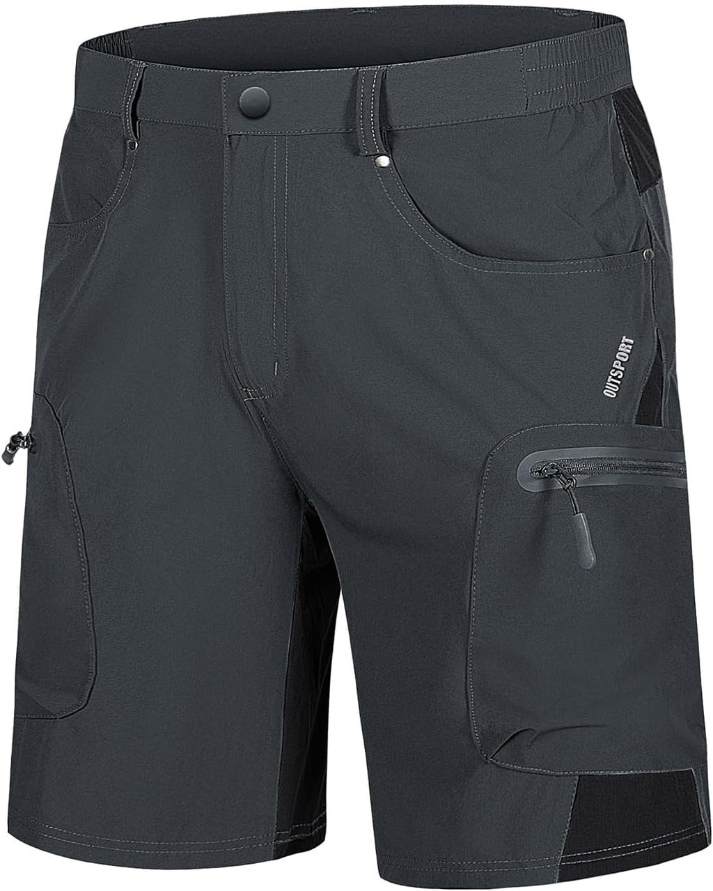 TACVASEN Men's Hiking Cargo Shorts 10" with Zipper Pockets Quick Dry Casual Stretch Golf Work Short Outdoor Summer