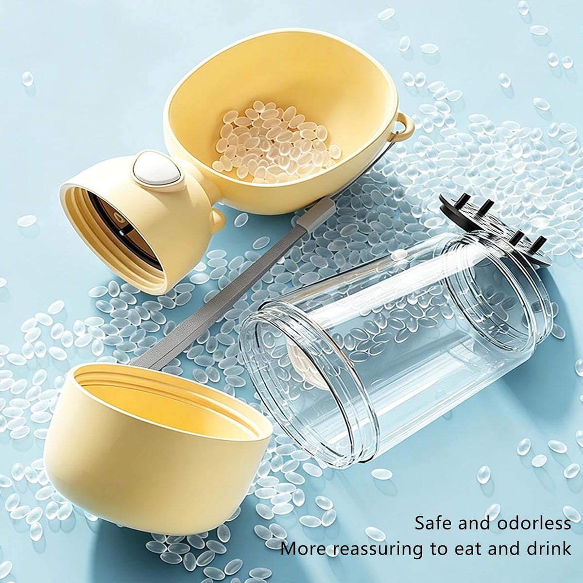 Portable Dog Water Bottle with Food Container and Filter for Outdoor