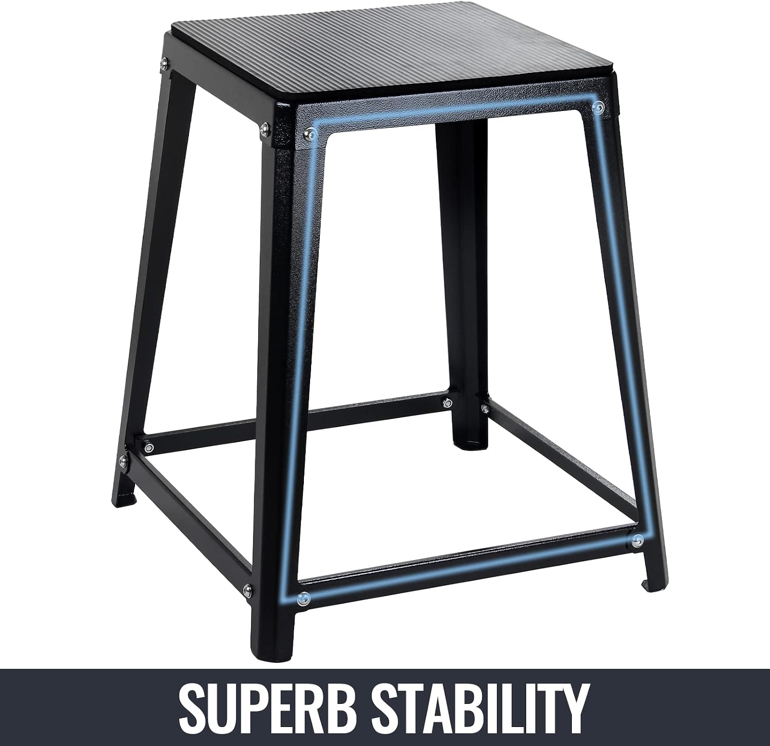 Metal Plyometric Jumping Box, Steel Fitness Exercise Jump Platforms Box for Conditioning Strength and Agility Training, 12 Inch Anti-Slip Workout Step Up Box for Home Gym