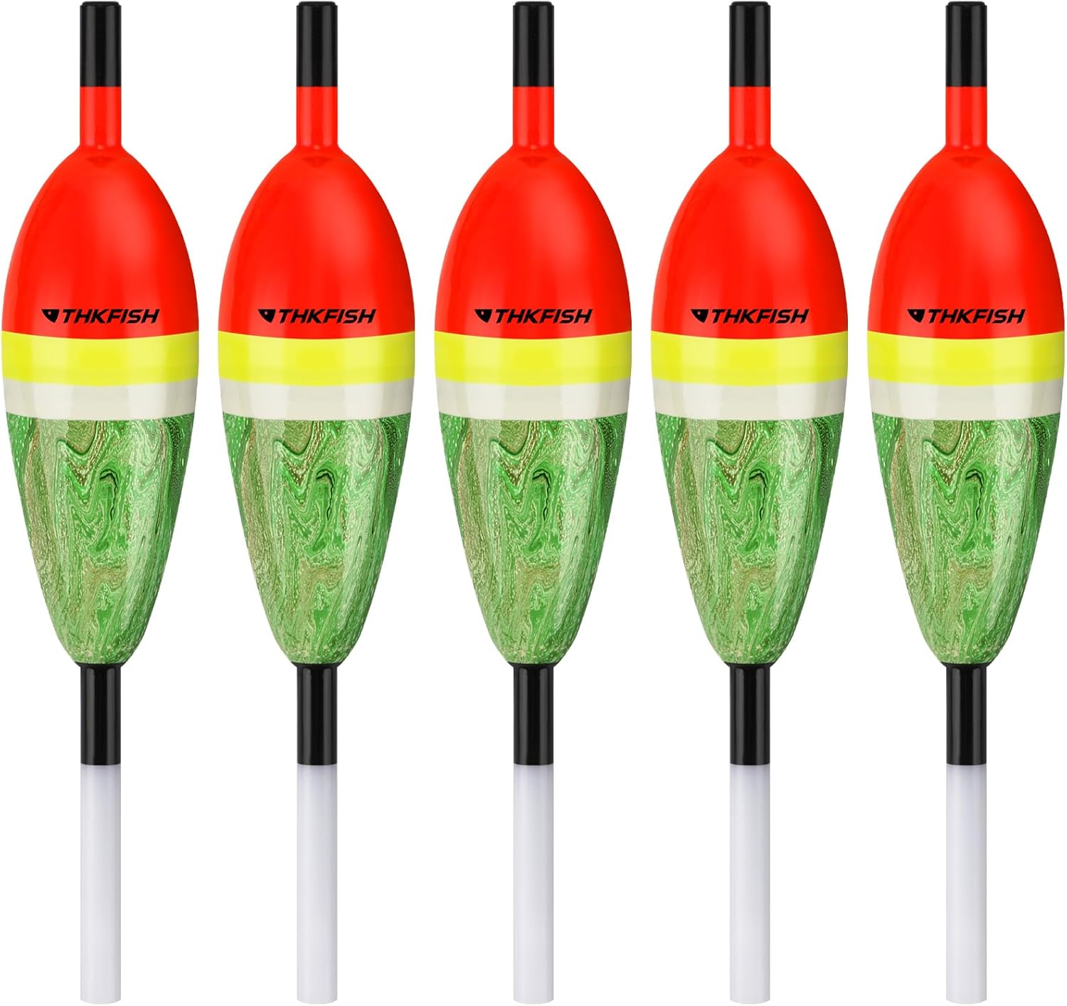 THKFISH Fishing Floats Balsa Wood Slip Bobbers, Fishing Bobbers Stick Slip Bobber for Fishing Crappie Bluegill Trout Bass Panfish Catfish Walleye 5PCS