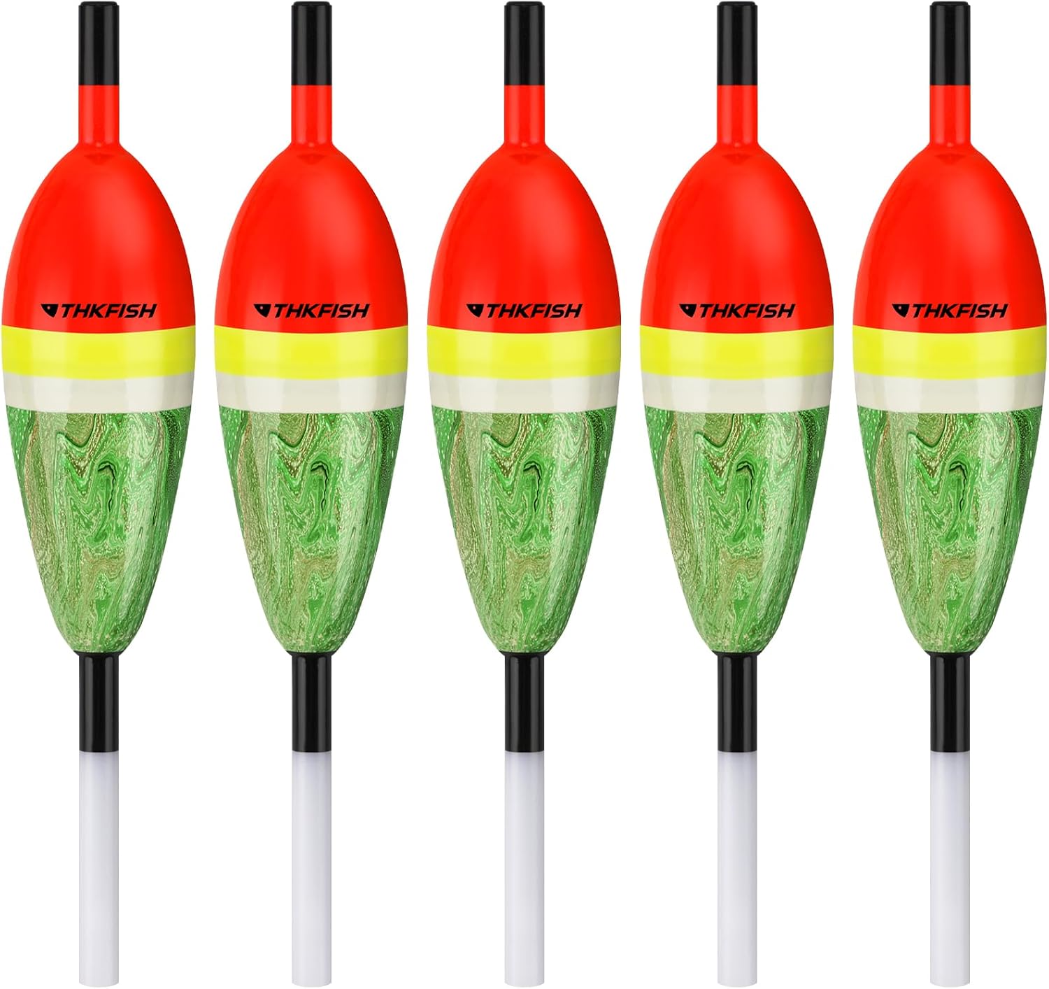 THKFISH Fishing Floats Balsa Wood Slip Bobbers, Fishing Bobbers Stick Slip Bobber for Fishing Crappie Bluegill Trout Bass Panfish Catfish Walleye 5PCS