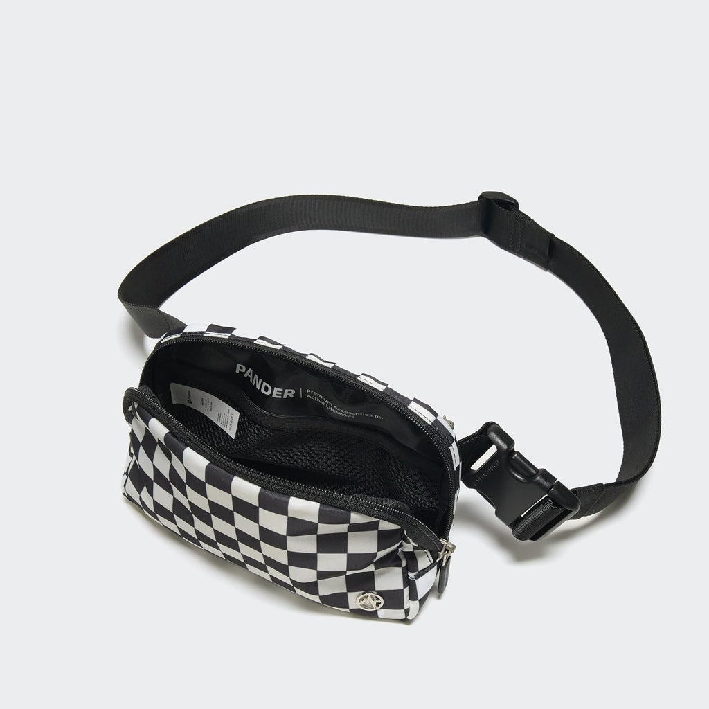 Pander Nylon Fanny Pack for Women, Two-Way Zipper Crossbody Bag
