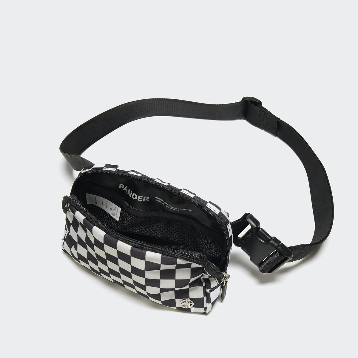Pander Nylon Fanny Pack for Women, Two-Way Zipper Crossbody Bag