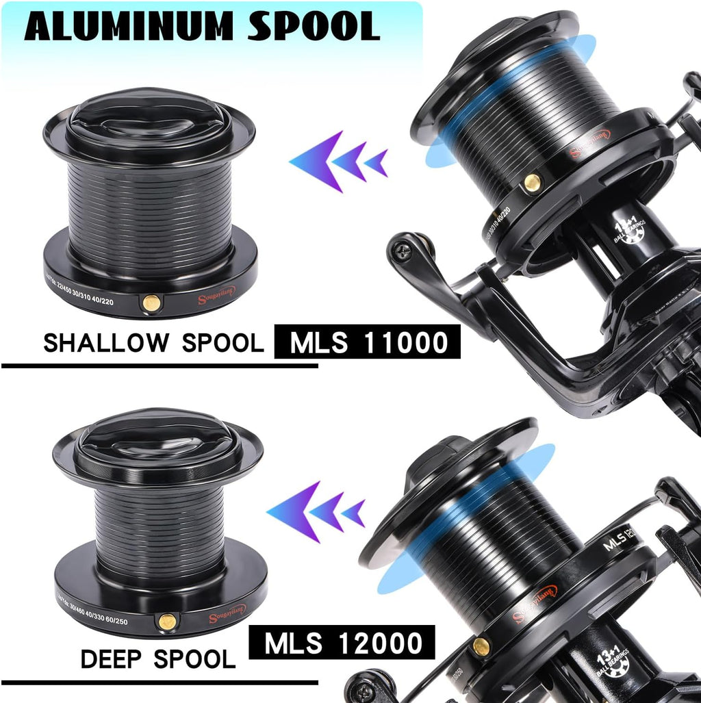 Sougayilang Saltwater Spinning Reel – Up to 38LBs Max Drag Big Game Fishing Reel, Graphite Frame Surf Fishing Reels, 4.6:1 Gear Ratio Heavy Long Casting Inshore Offshore Saltwater Reel