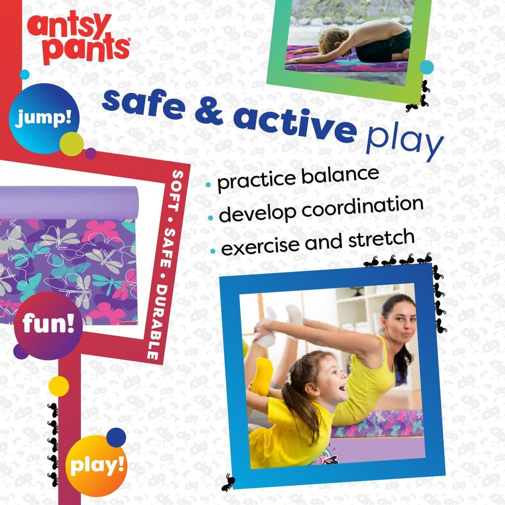 Antsy Pants Kids Yoga Mat - Non-Slip Exercise Mat, 60" x 24", 3mm