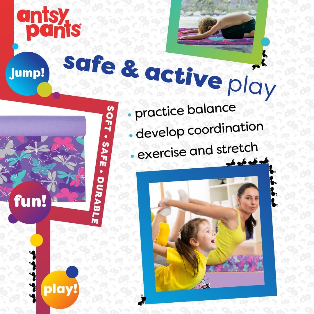 Antsy Pants Kids Yoga Mat - Non-Slip Exercise Mat, 60" x 24", 3mm
