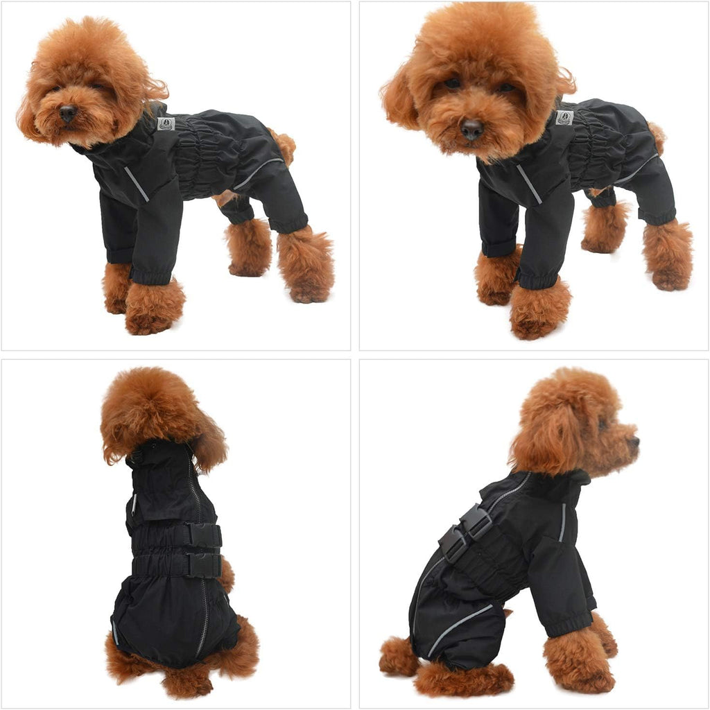 Lovelonglong Waterproof Dog Raincoat – 4-Leg Full Body Dog Rain Suit with Reflective Strips & Leash Opening, Outdoor Dog Jacket for Rainy Weather