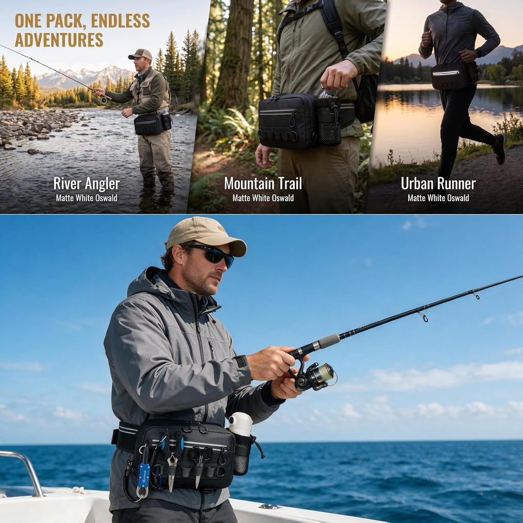 Fishing Waist Pack with Rod Holder, Waterproof Tackle Fanny Pack