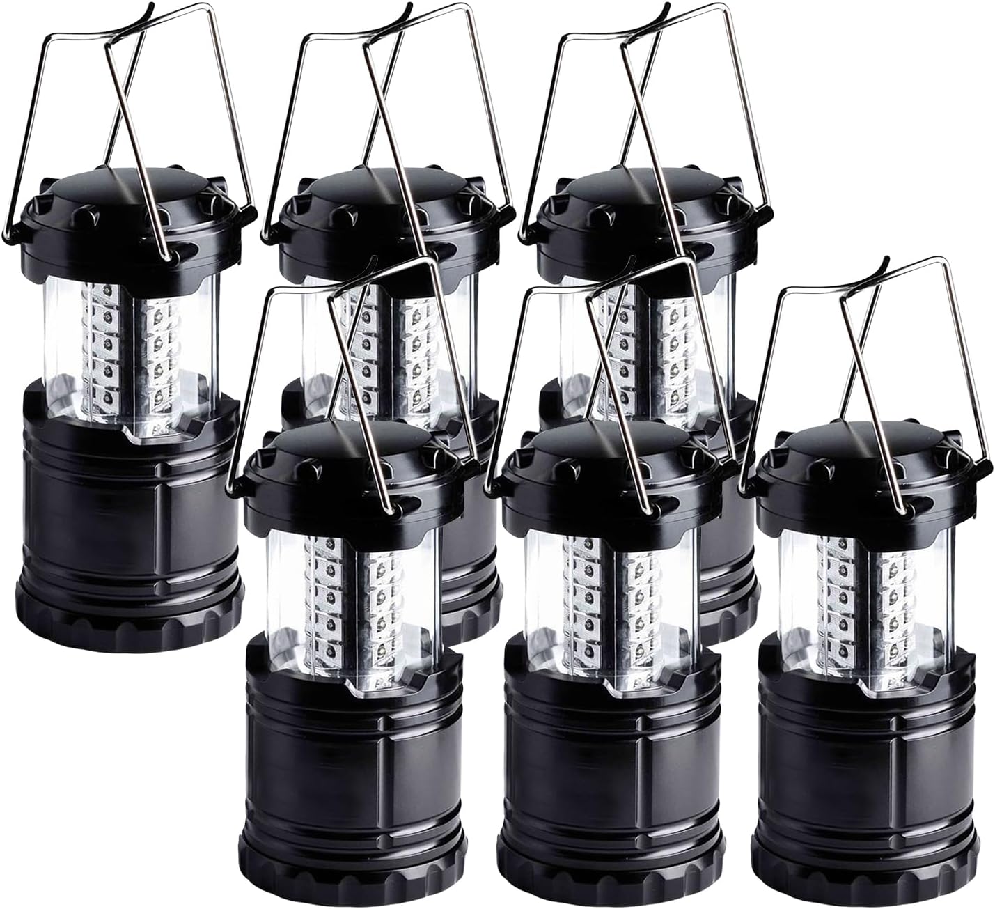 KPKJOO Lantern Collapsible Camping Light, Battery Operated Lanterns LED Super Bright for Power Outages Indoor Emergency Outdoor Camping Hiking Kit (6, COB)