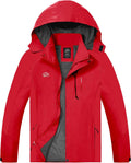 TEZO Mens Rain Jacket Waterproof with Hooded Hiking Coat Lightweight Windbreaker