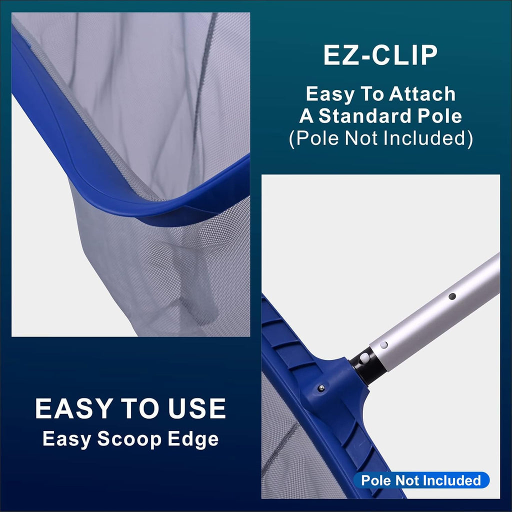 POOLAZA Pool Skimmer Net, Deep Net with Reinforced Frame & Easy Scoop Edge