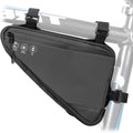 2L Bike Frame Storage Bag with Water Resistant Reflective, Bicycle Storage Pouch with 2 Side Pockets, Strap-On Under Seat Tool Accessories Pouch for Mountain Road Bike, MTB