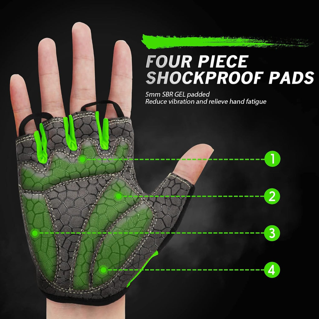Bike Gloves Cycling Gloves Biking Gloves Bicycle Gloves for Men Women with Anti-Slip Shock-Absorbing Pad,Light Weight Half Finger Gloves for Cycling Workout Training Outdoor