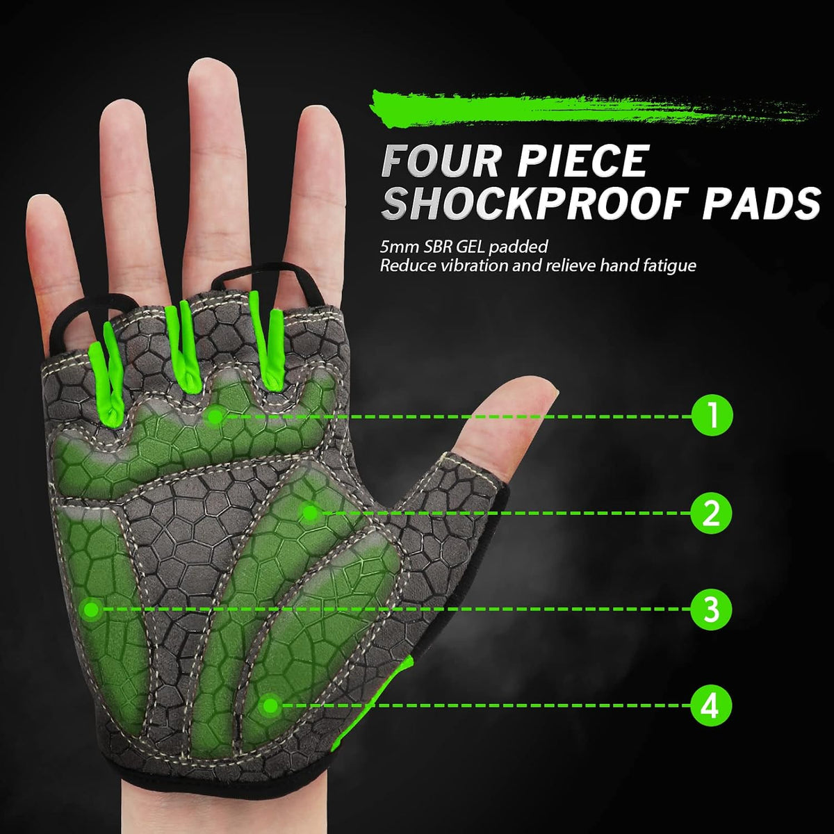 Bike Gloves Cycling Gloves Biking Gloves Bicycle Gloves for Men Women with Anti-Slip Shock-Absorbing Pad,Light Weight Half Finger Gloves for Cycling Workout Training Outdoor
