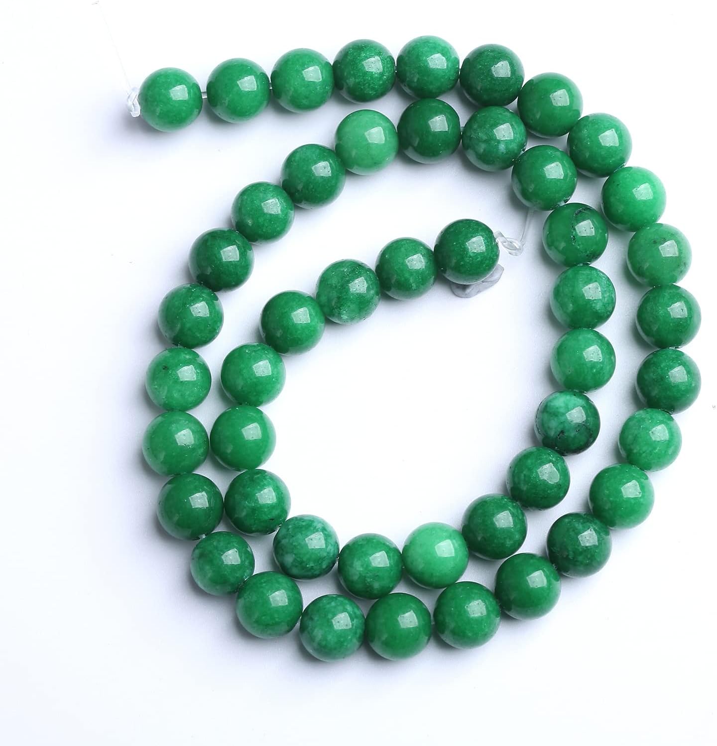 120PCS 6MM Natural Stone Green Cloudy Jade Spacer Loose Beads for Jewelry Making DIY Bracelet Necklace