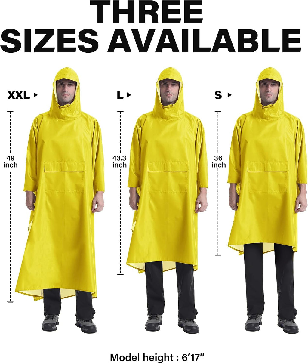 iCreek Hooded Rain Poncho Packable Waterproof Unisex Raincoat with Pocket