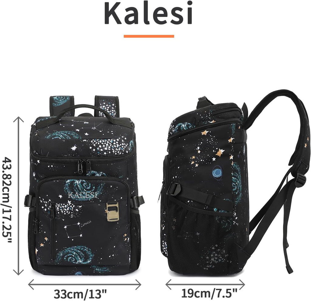 Kalesi Cooler Backpack 36 Cans Lightweight Insulated Backpack Cooler Leak-Proof Travel Camping Lunch Backpack Outdoor Cutlery Backpack for Men and Women