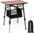 Odoland Portable Camping Table, Folding for Beach Outdoor Adjustable Height