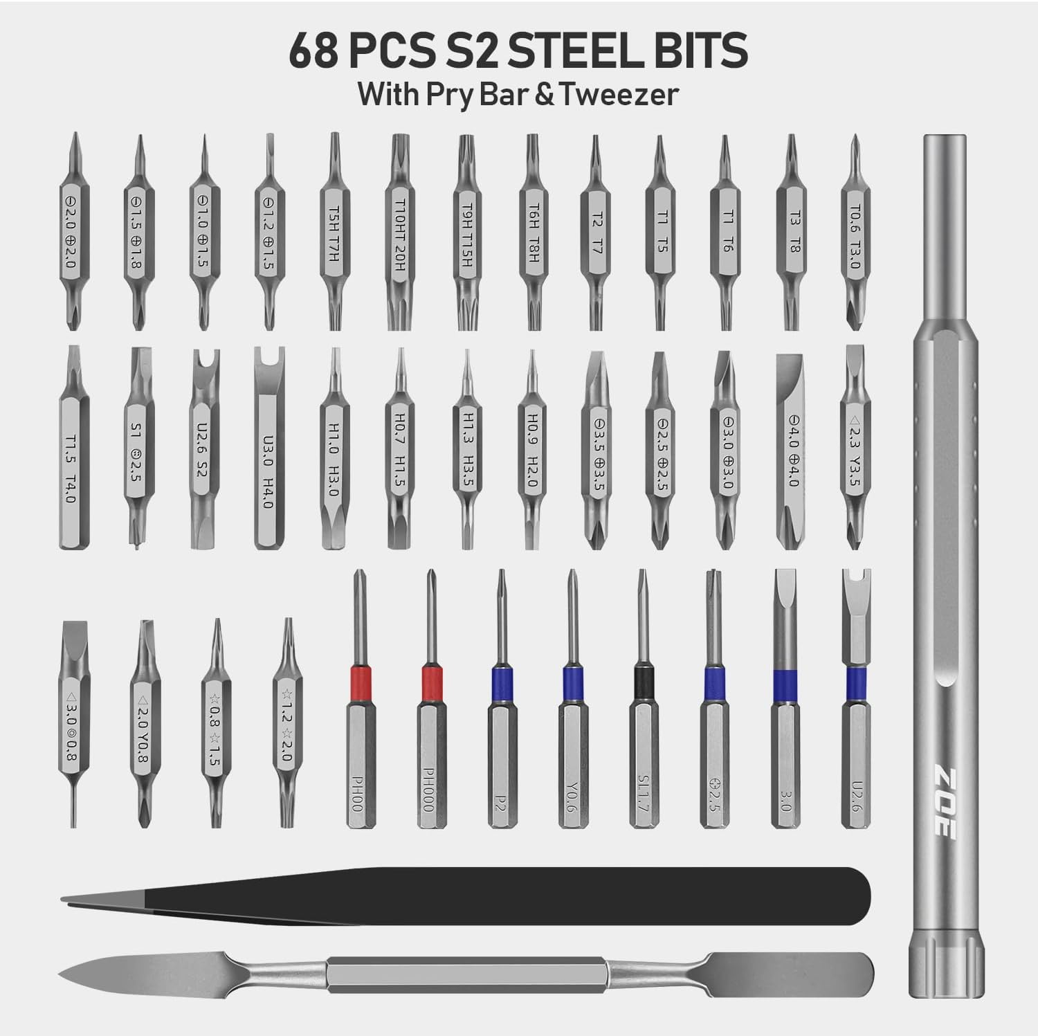 71-in-1 Precision Screwdriver Set with Pop-up Aluminum Alloy Case （Silver）