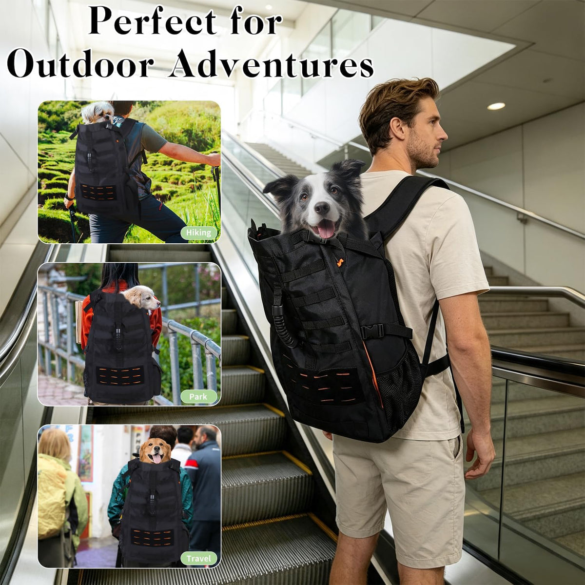 Dog Backpack Carrier for Small Dogs,Hands-Free Pet Carrier Backpack,Black