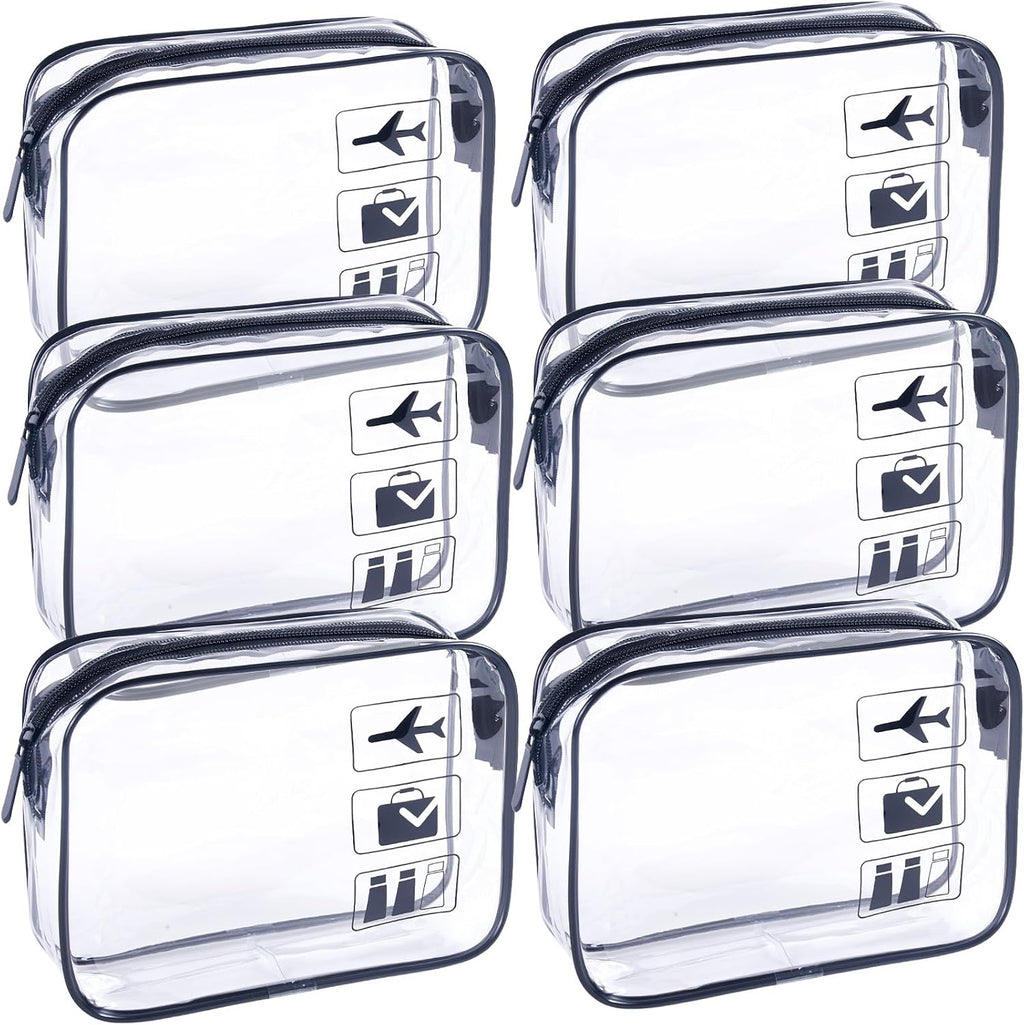 Clear Makeup Bags TSA Approved Toiletry Bag-6Pack