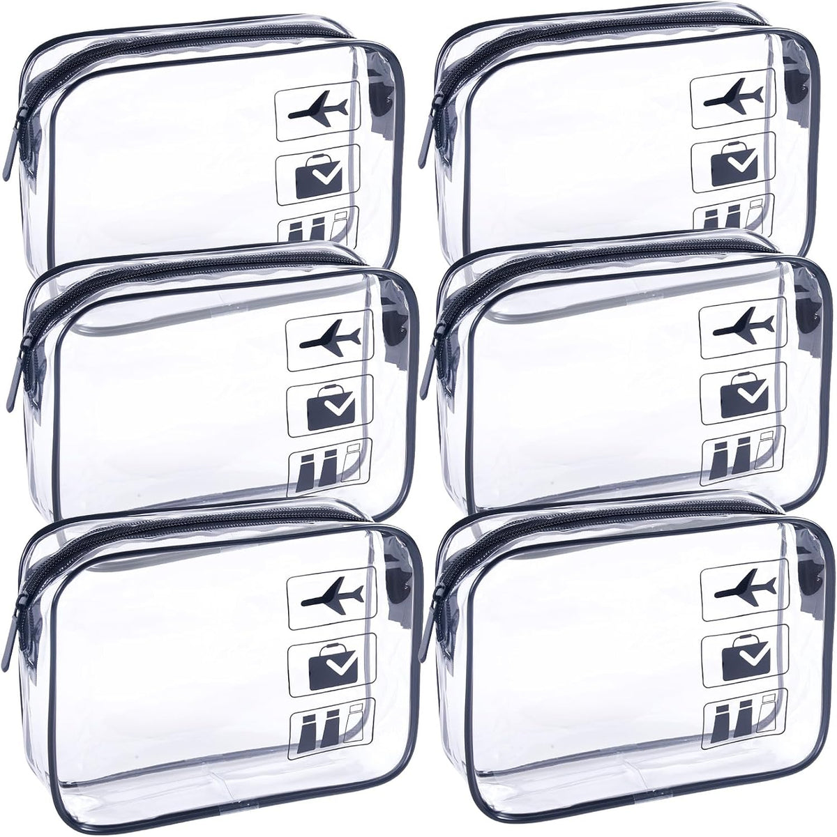 Clear Makeup Bags TSA Approved Toiletry Bag-6Pack