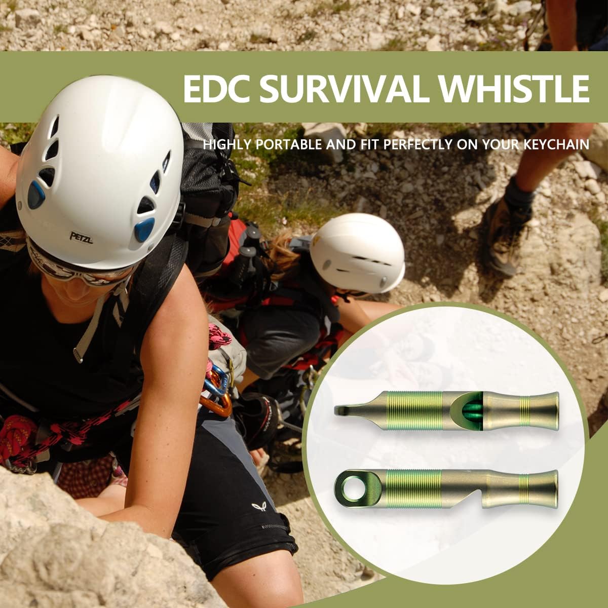 WeKnife Titanium Emergency Whistle Survival Loud, with Paracord