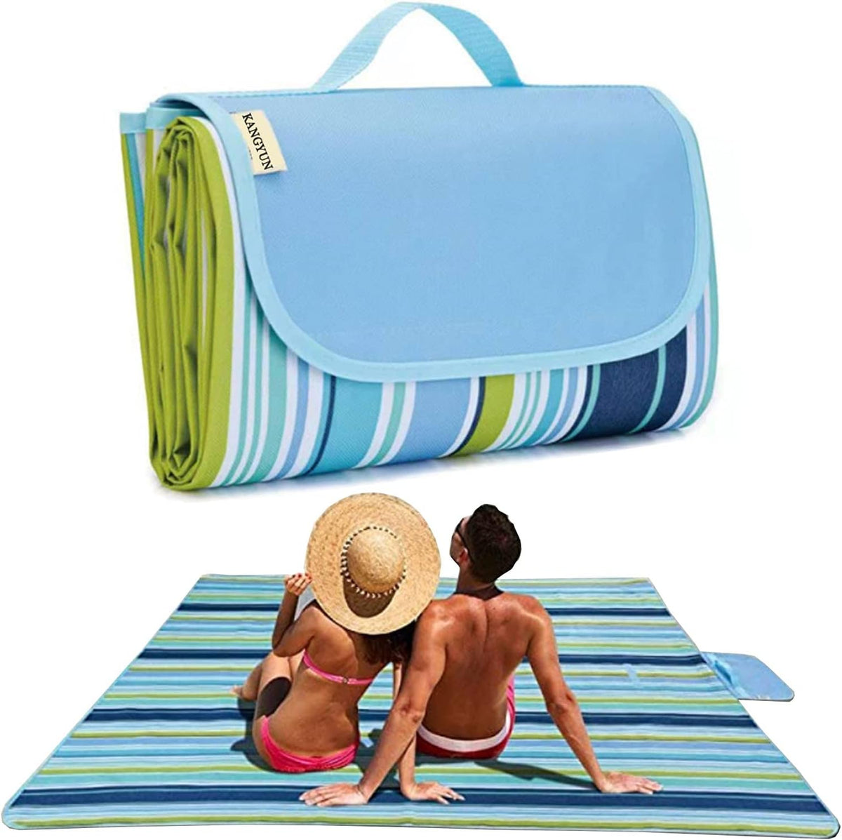 Picnic Blanket|Beach Mat|Picnic Blanket for Indoor and Outdoor, 80" x 60" Sandproof Waterproof Larger Mat for Beach, Travel, Camping, Hiking, Park Grass,Handy Mat Tote, Foldable. (Red Plaids)