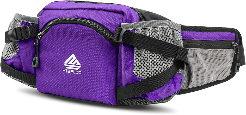 Fanny Pack Waist Bag with Water Bottle Holder for Men Women Running Hiking Travel Dog Walking Workout Cycling Outdoor (Pink)