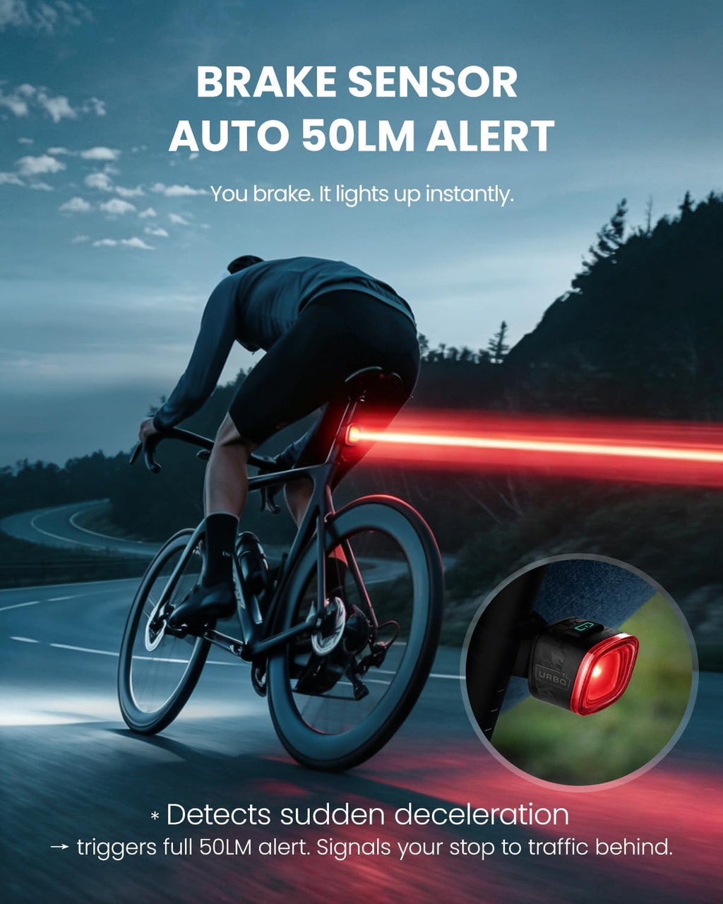 MagicShine URBO COMBO Bike Lights Front and Back, 82h Runtime Bicycle Light
