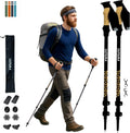 Outsura Trekking Poles for Hiking Collapsible Lightweight Aircraft Graded Aluminum Hiking Poles with Cork Grip & Quick Lock, Pair of 2 Walking Sticks for Seniors Trail & Backpacking