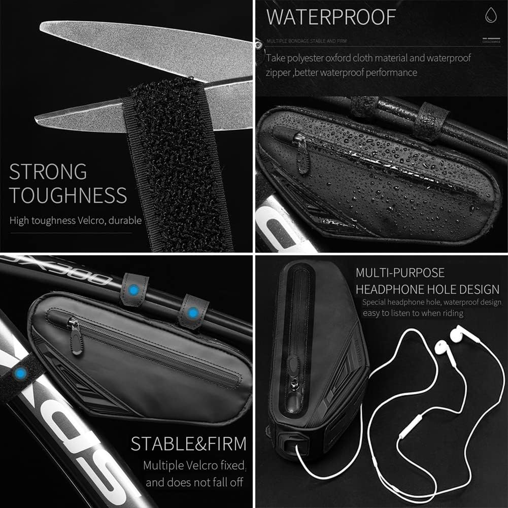 Cool Change Bike Bag Top Tube, Bike Frame Bag Triangle Waterproof Bicycle Under Tube Bag for MTB Road Bike, Cycling Accessories