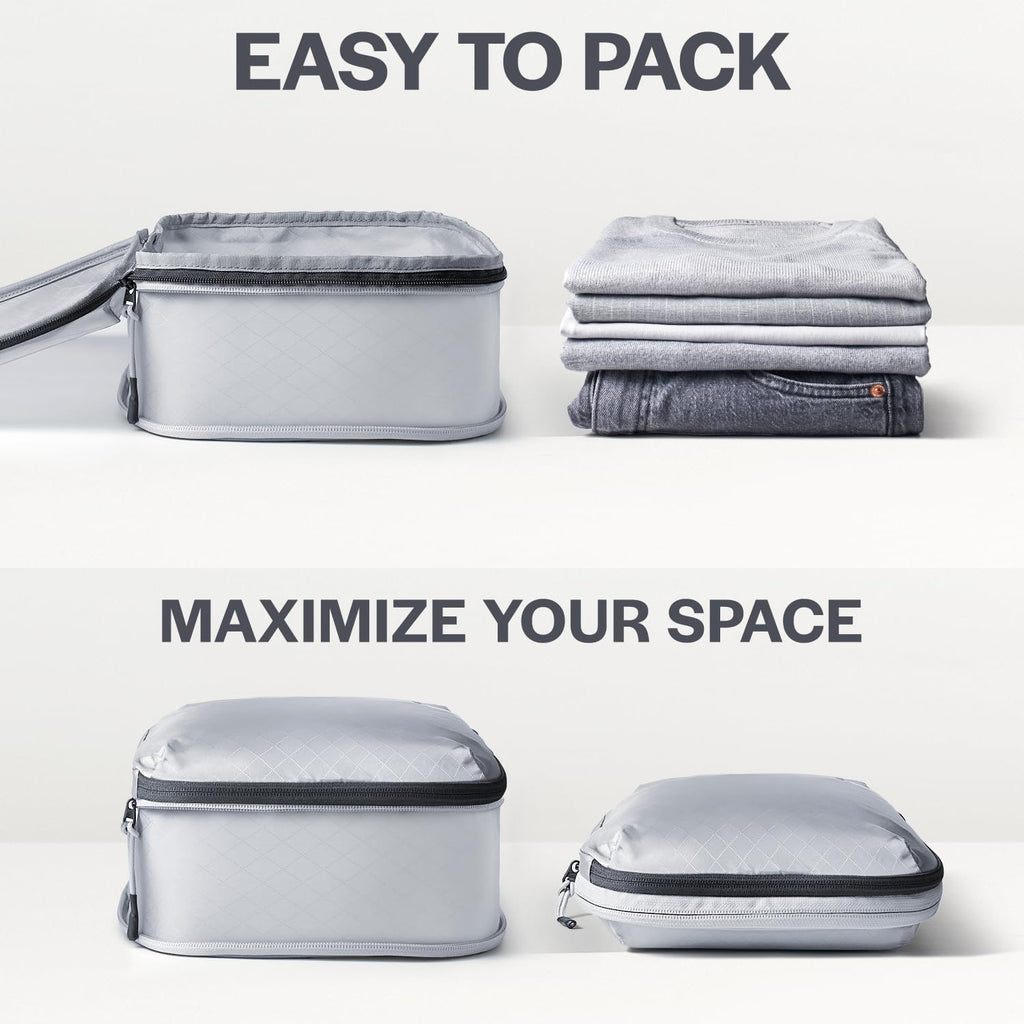 Aerotrunk Ultralight Compression Packing Cubes for Travel, 6-Pack, Grey