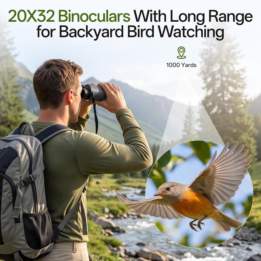 20x32 Compact Binoculars for Adults Kids High Powered