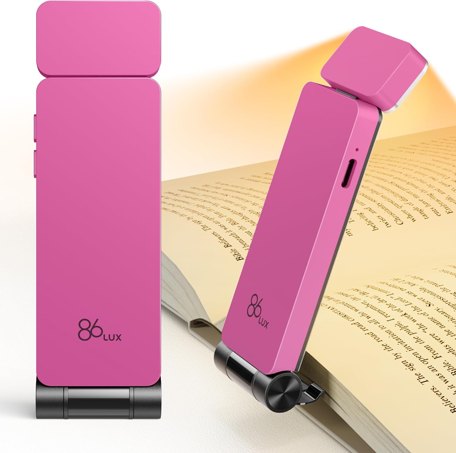 86lux Book Light, Rechargeable Reading Lights for Books in Bed