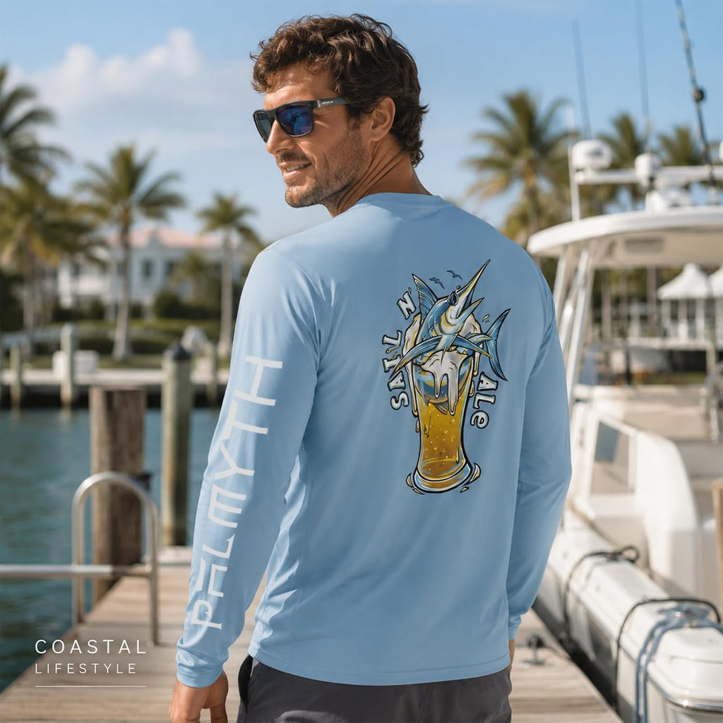 Palmyth Fishing Shirts for Men Long Sleeve UPF 50+ T Shirt Sun Protection