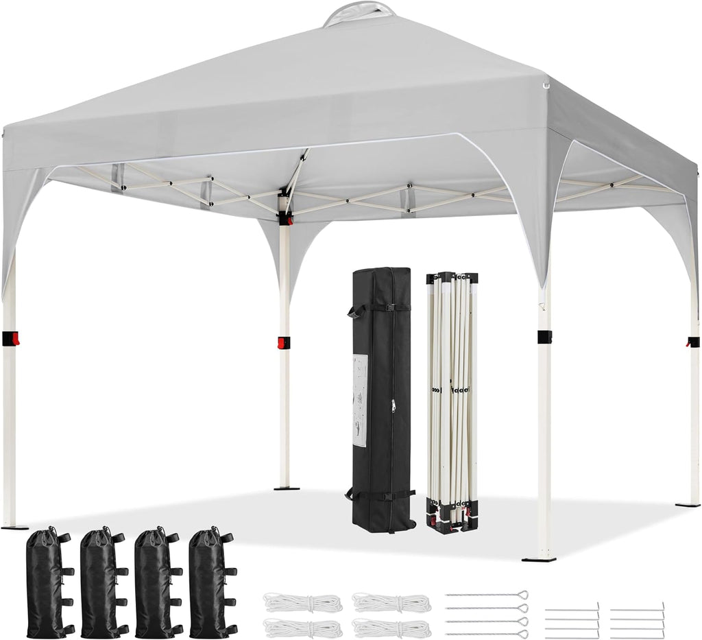 Yaheetech 10x10 Pop Up Canopy Tent for Outdoor Events, Light Gray