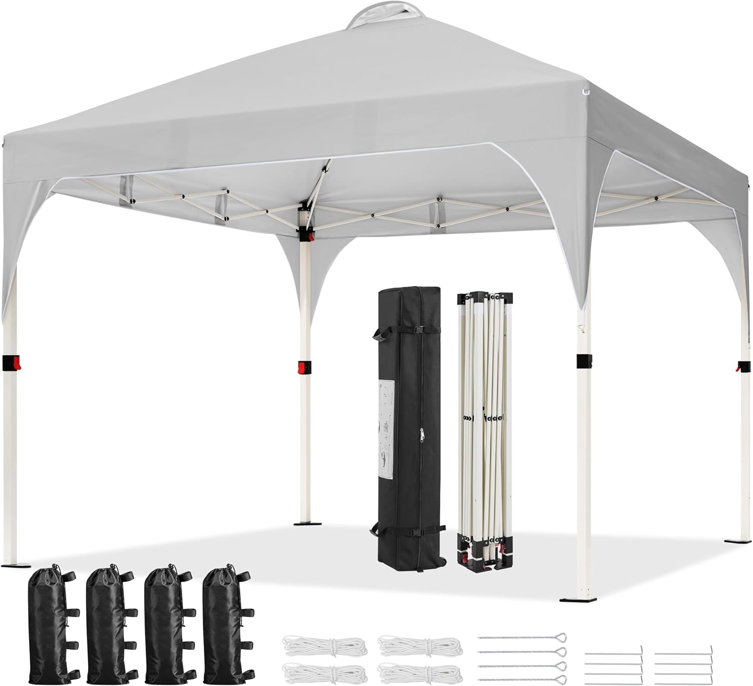 Yaheetech 10x10 Pop Up Canopy Tent for Outdoor Events, Light Gray
