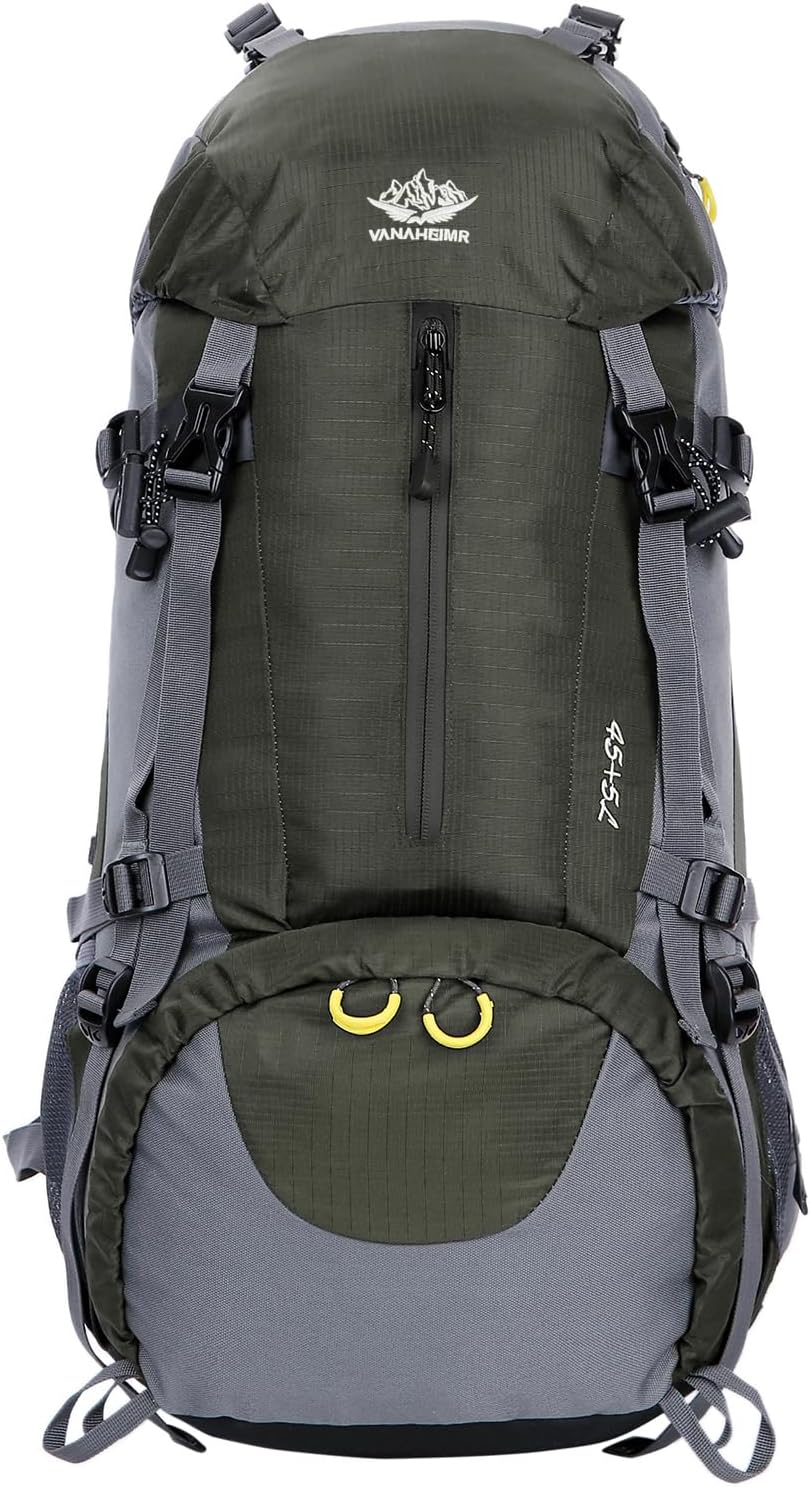 WoneNice 50L(45+5) Waterproof Hiking Backpack Outdoor Daypack w/Rain Cover