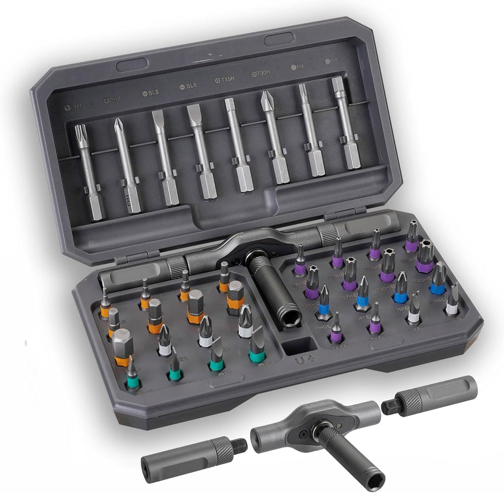 42 in 1 Magnetic Ratchet Screwdriver Set with Detachable T-Handle