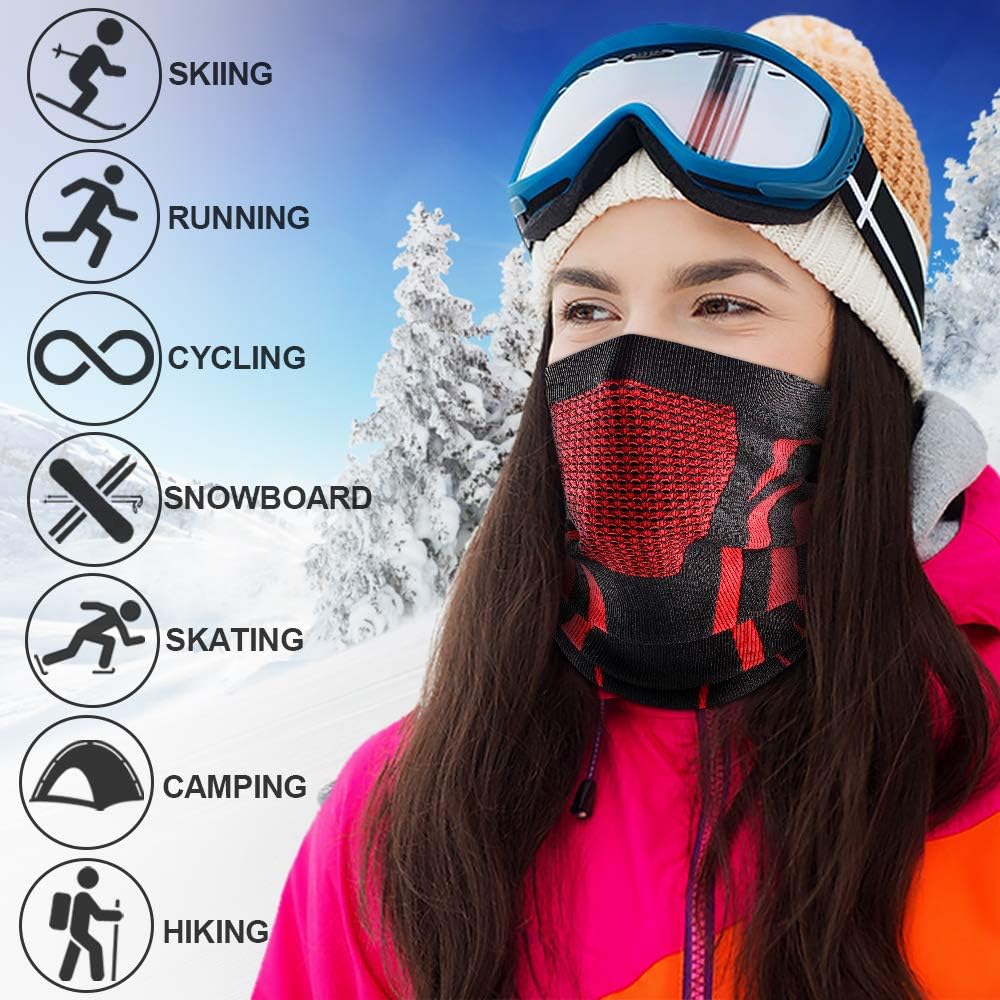 WTACTFUL 1-2 Pack Winter Neck Gaiter Neck Warmer Ski Mask for Men Women