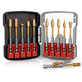CATITO 10 Pcs 1/4" Carbide Burr Set, 1/4" Quick-Change Shank, Die Grinder Bits for Metal, Wood, Stone, Compatible with Most Rotary Tools