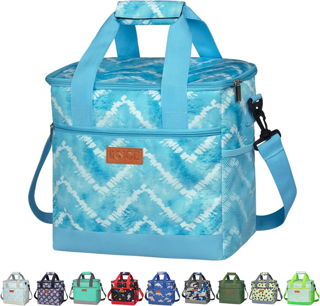 IKNOE 15L 24-Can Insulated Cooler Bag, Leak-Resistant Lunch Tote for Work