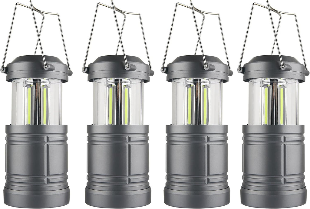 LED Camping Lantern, Battery Powered Hanging Lantern for Outdoor Camping Emergency Power Outages, 4 Pack