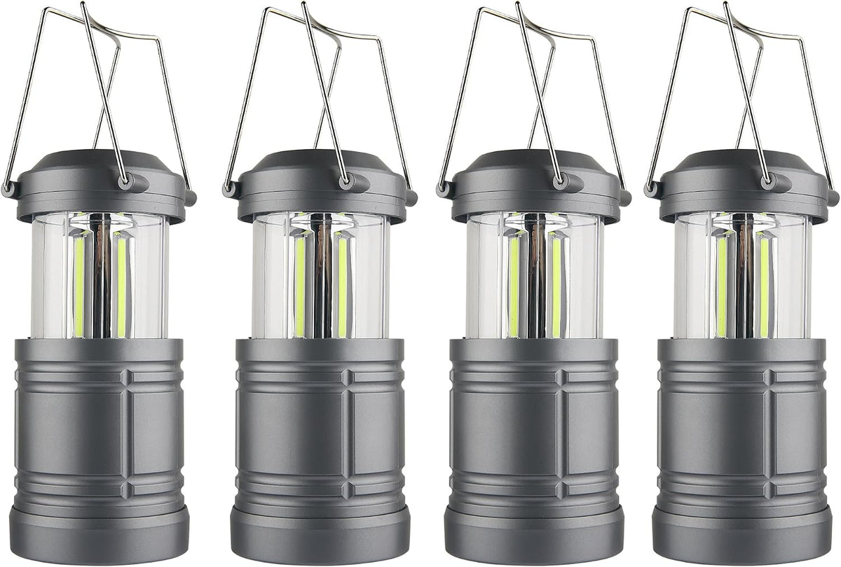 LED Camping Lantern, Battery Powered Hanging Lantern for Outdoor Camping Emergency Power Outages, 4 Pack