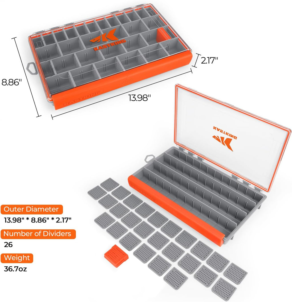 KastKing HyperSeal Waterproof Tackle Box, 3700 Tackle Trays