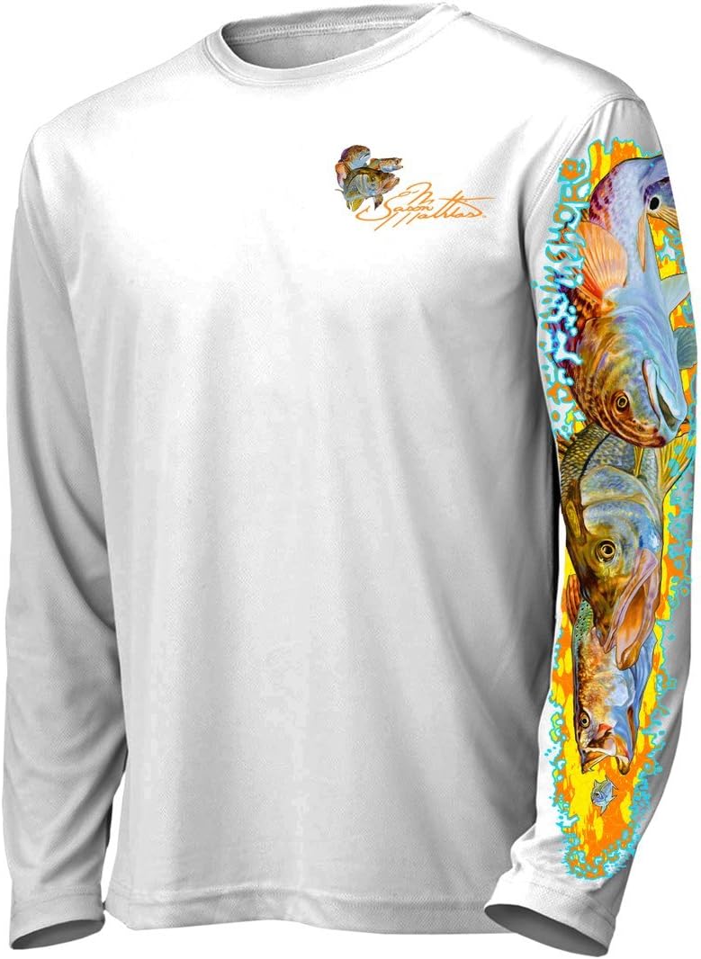 Men’s “Inshore Slam” Comfortable Fishing Shirt-UPF 50+ Interlocking Fabric, Quick-Dry, Ideal for Anglers (JM010)